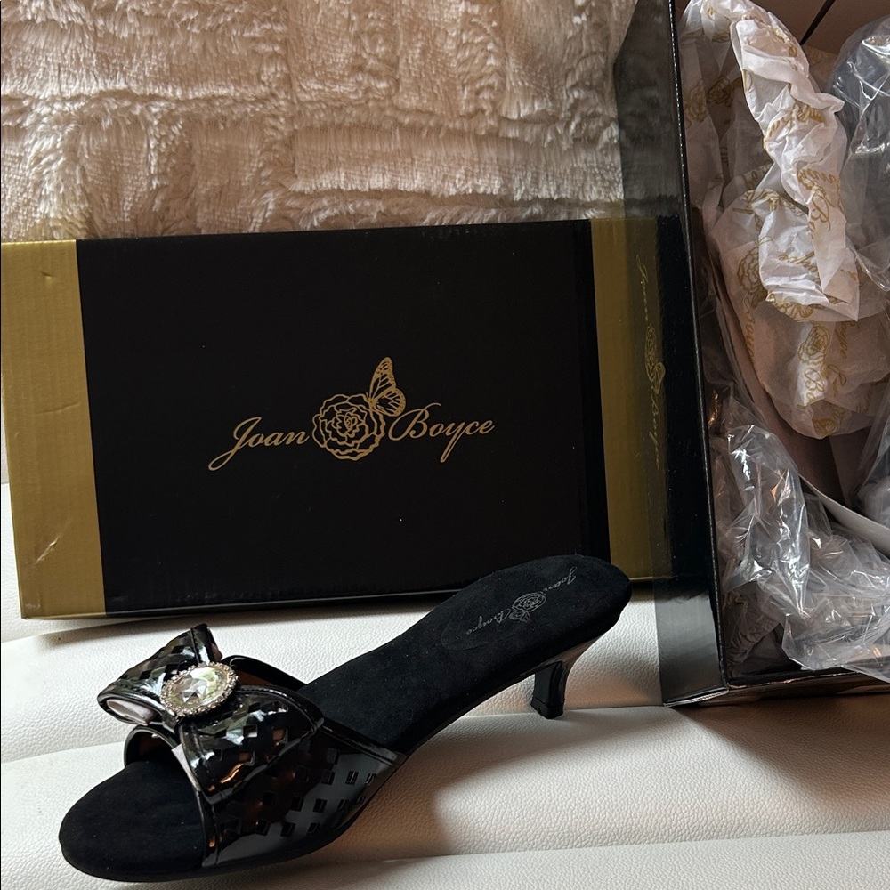 New Joan Boyce black mules  7.5